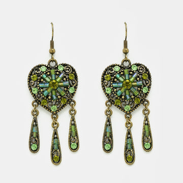 Crystal Rhinestone Oxidized Earrings