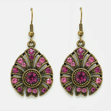 Vintage Crystal Tear Drop Earrings