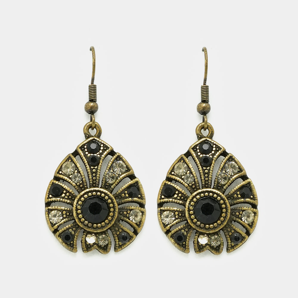 Vintage Crystal Tear Drop Earrings
