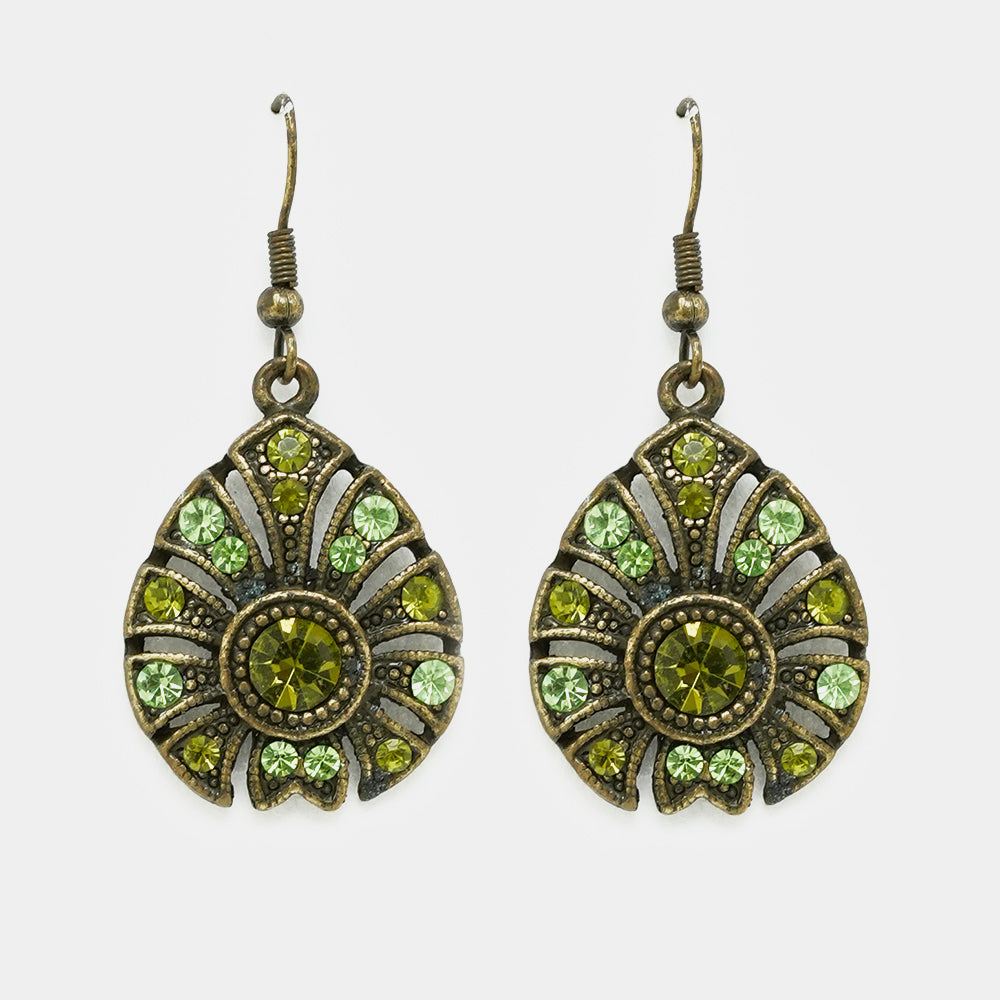 Vintage Crystal Tear Drop Earrings