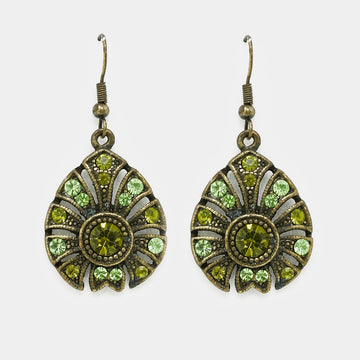 Vintage Crystal Tear Drop Earrings