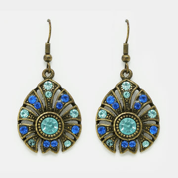 Vintage Crystal Tear Drop Earrings