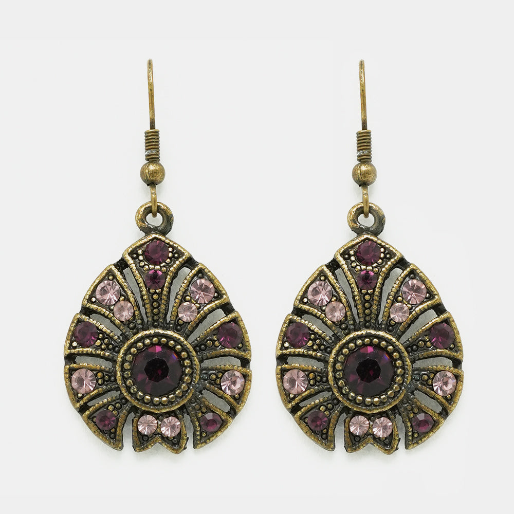 Vintage Crystal Tear Drop Earrings