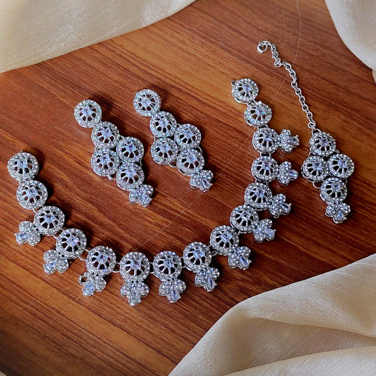 Zircon White Stones Party Necklace