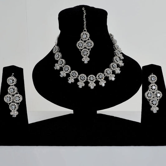 Zircon White Stones Party Necklace