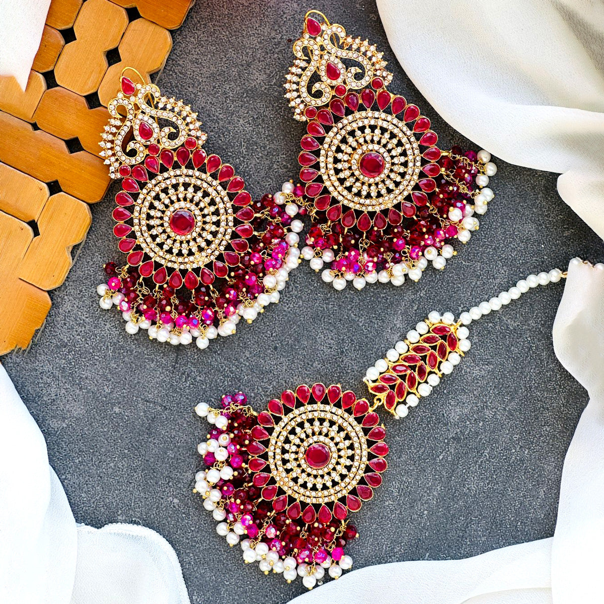 Kundan Bindiya Earrings