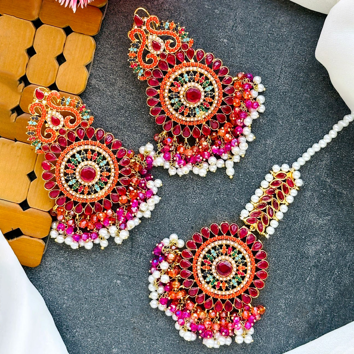 Kundan Bindiya Earrings