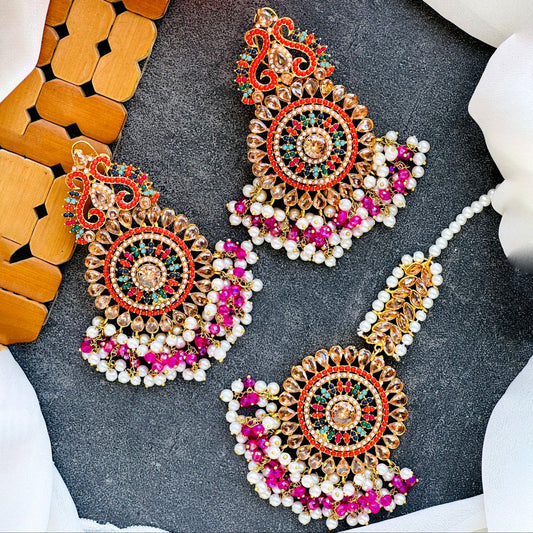 Kundan Bindiya Earrings