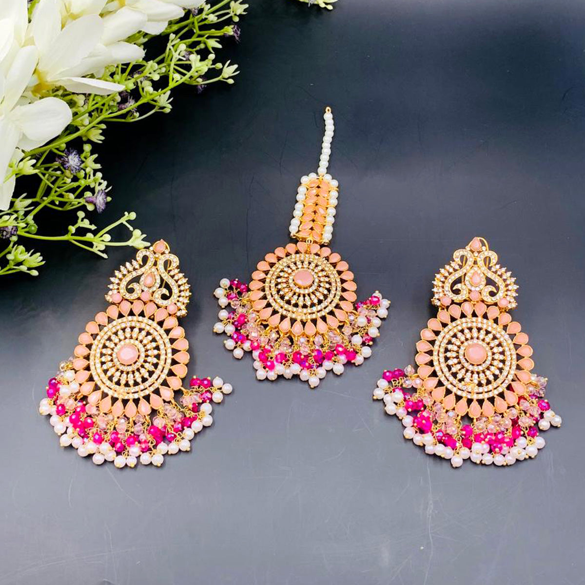 Kundan Bindiya Earrings