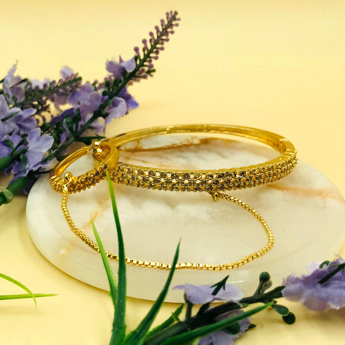 Golden Bracelet With Ring