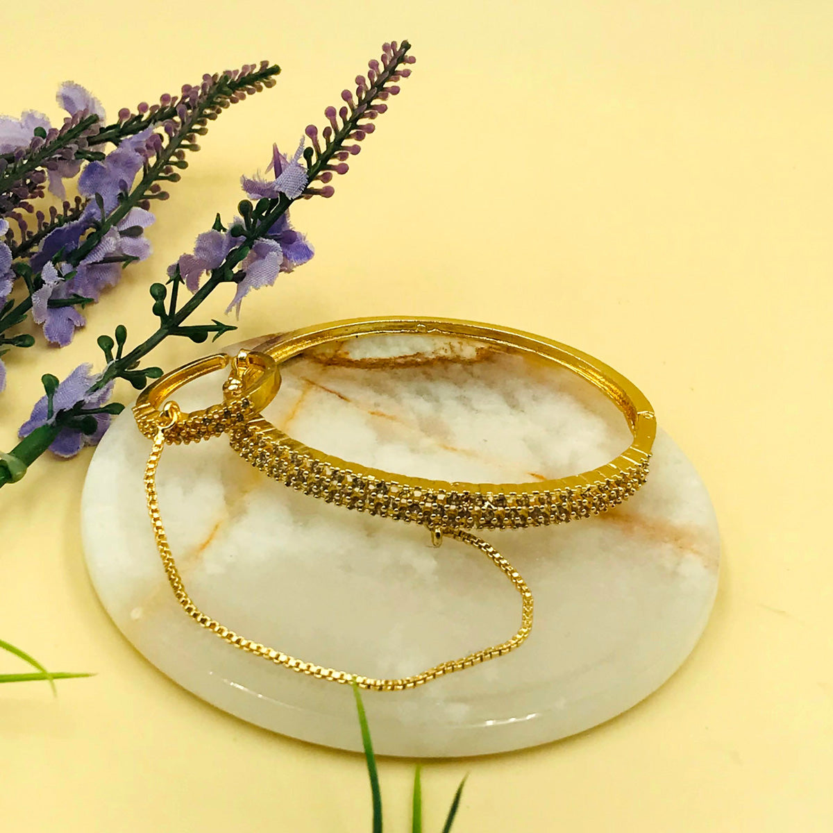 Golden Bracelet With Ring