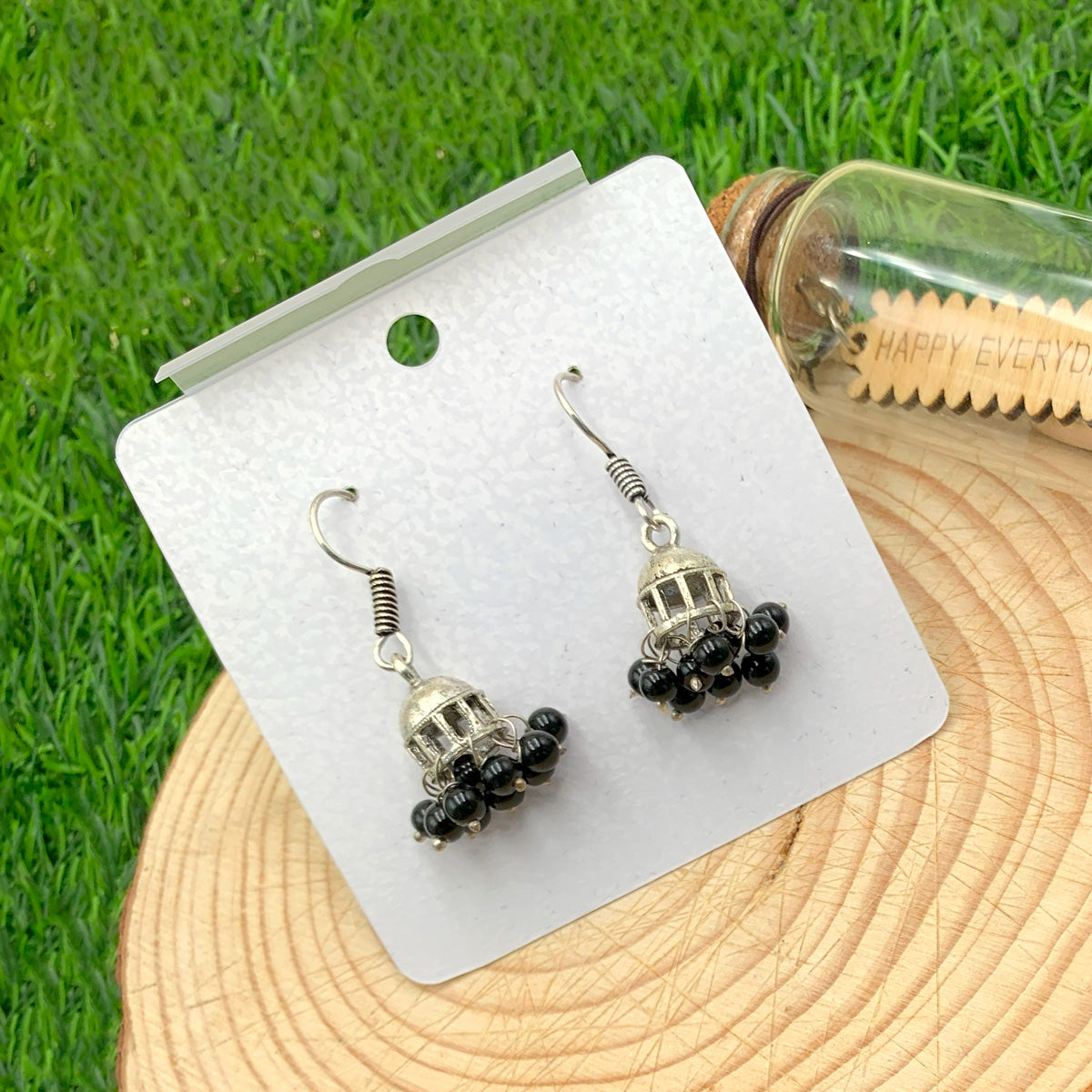 Indian Oxidised Jhumki Earrings