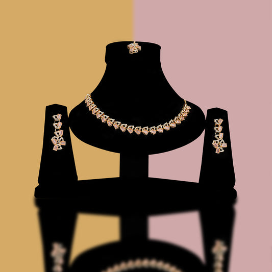 Emerald Teardrop Sequare Necklace