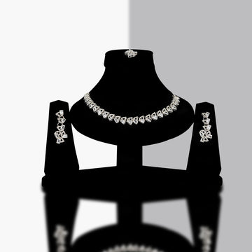 Emerald Teardrop Sequare Necklace