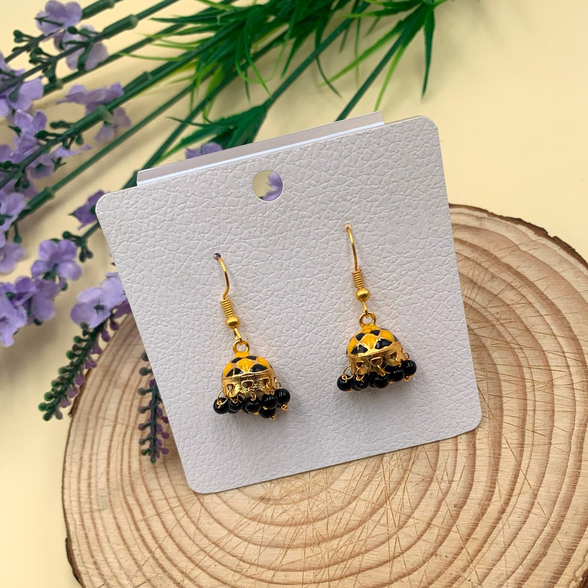 Indian Meenakari Jhumki Earrings - Image 2