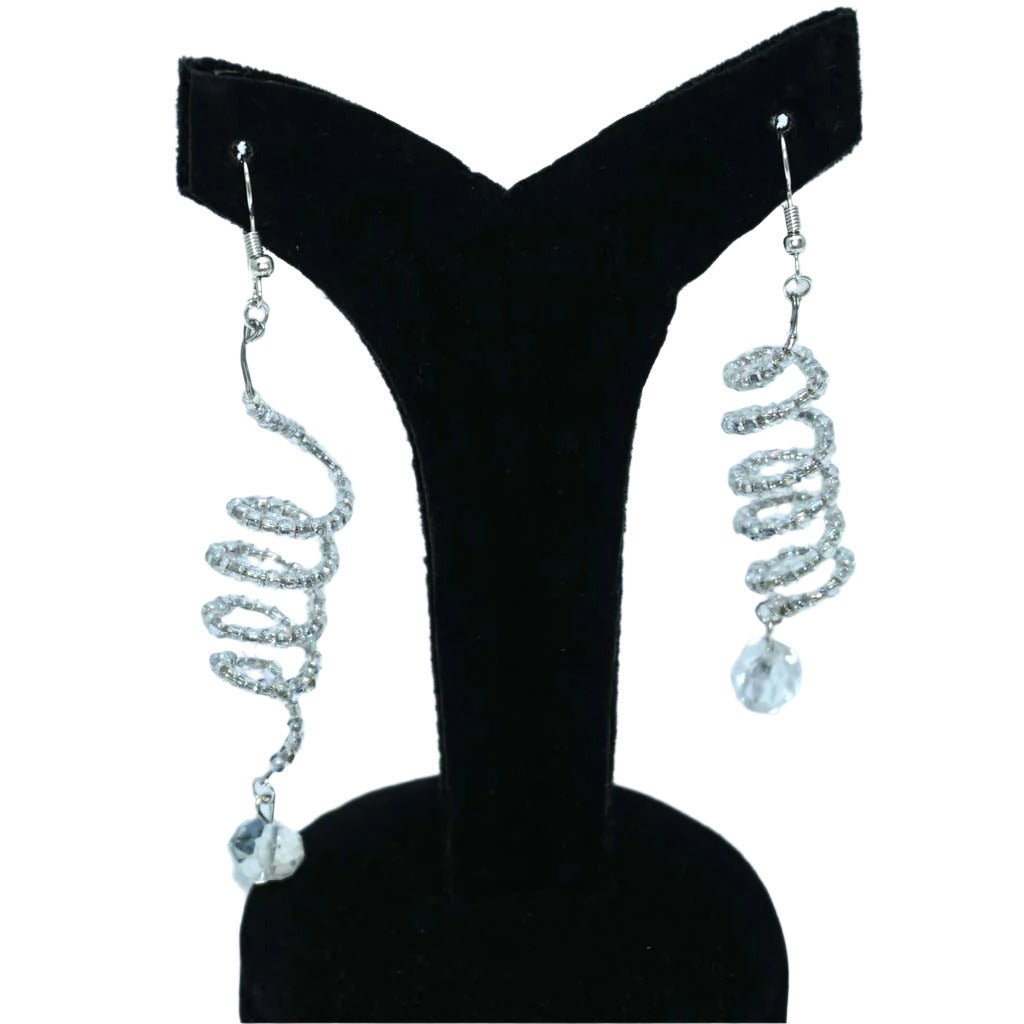 Silver Dome Flower Earrings
