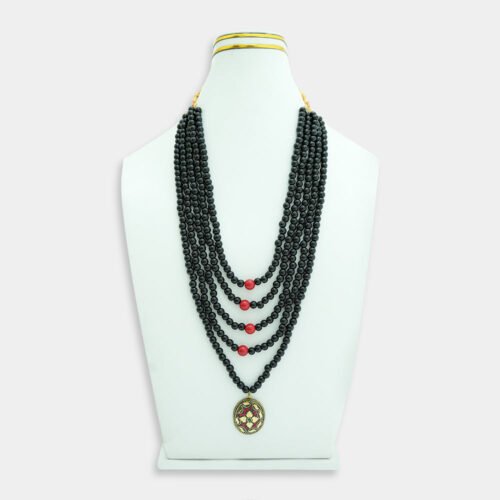 Turquoise Black Strand Mala