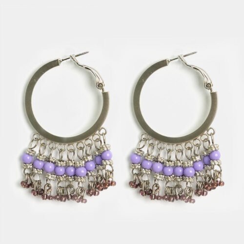 Large Bronze Metal Charm Oxidised Earrings