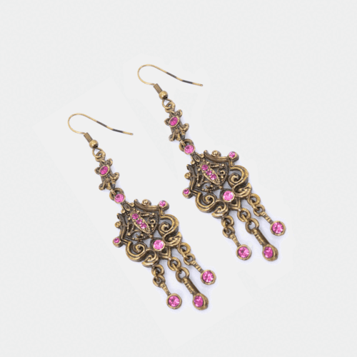 Chandelier Oxidized Long Earrings