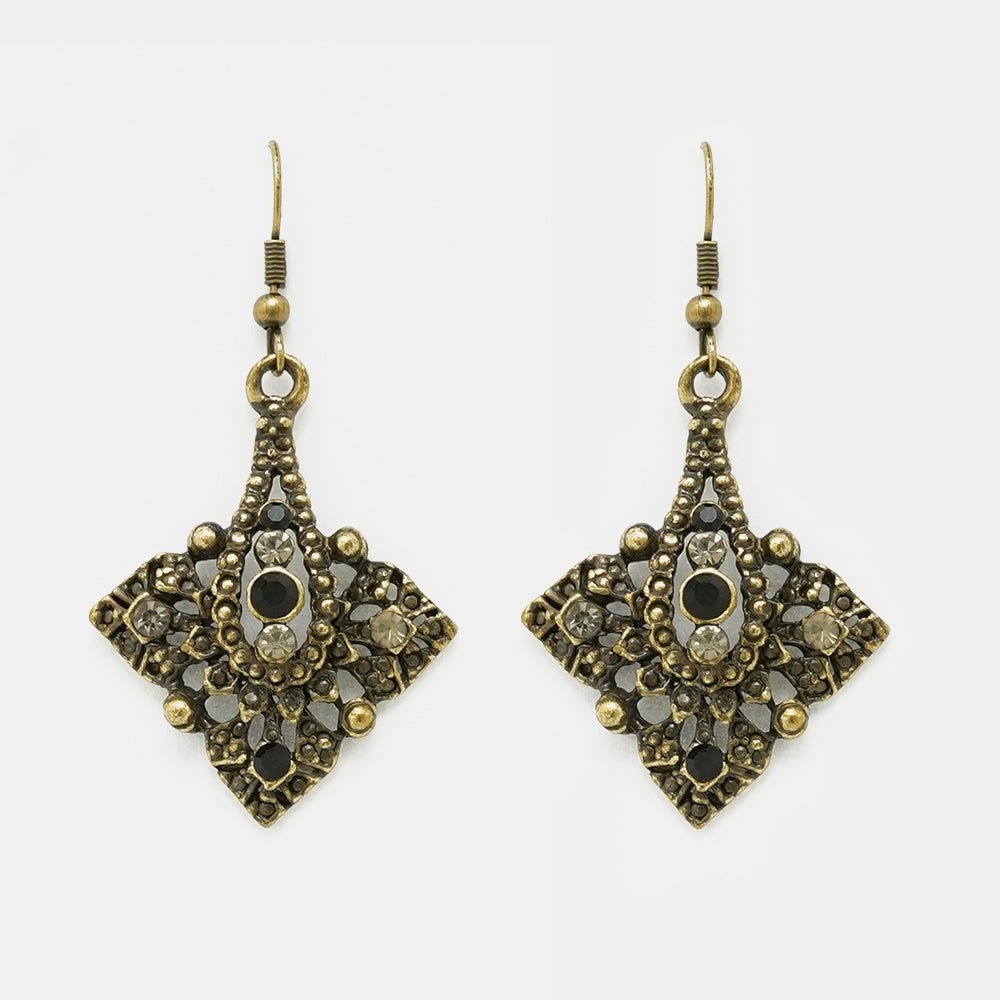 Florence Antique Style Oxidized Earrings