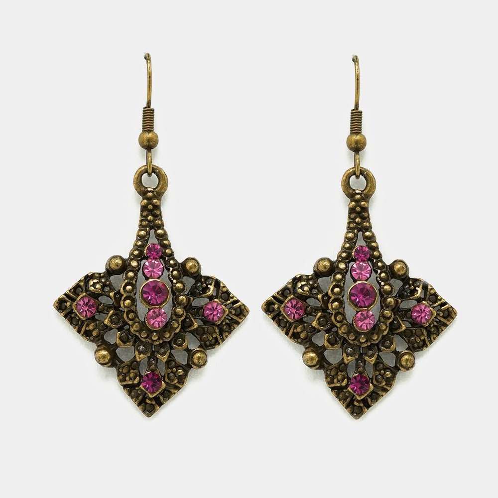 Florence Antique Style Oxidized Earrings