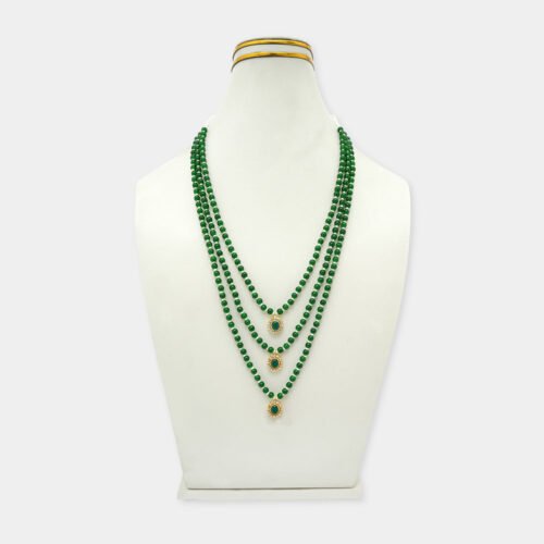 Traditional Green Pearl Pendant Mala