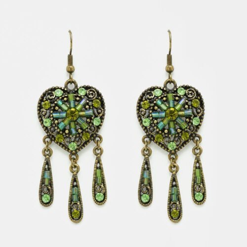 Crystal Rhinestone Oxidized Earrings