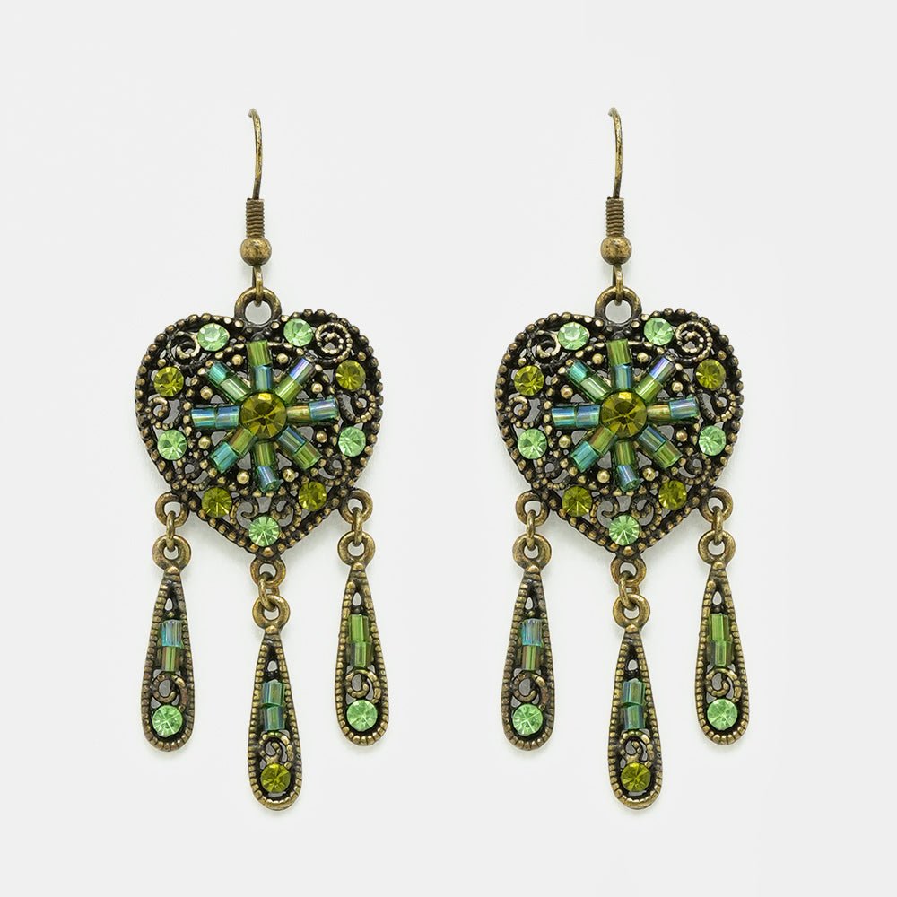 Crystal Rhinestone Oxidized Earrings