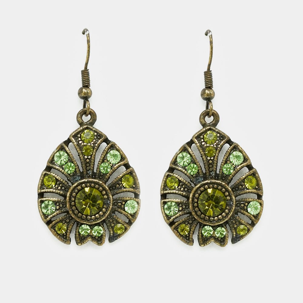 Vintage Crystal Tear Drop Earrings