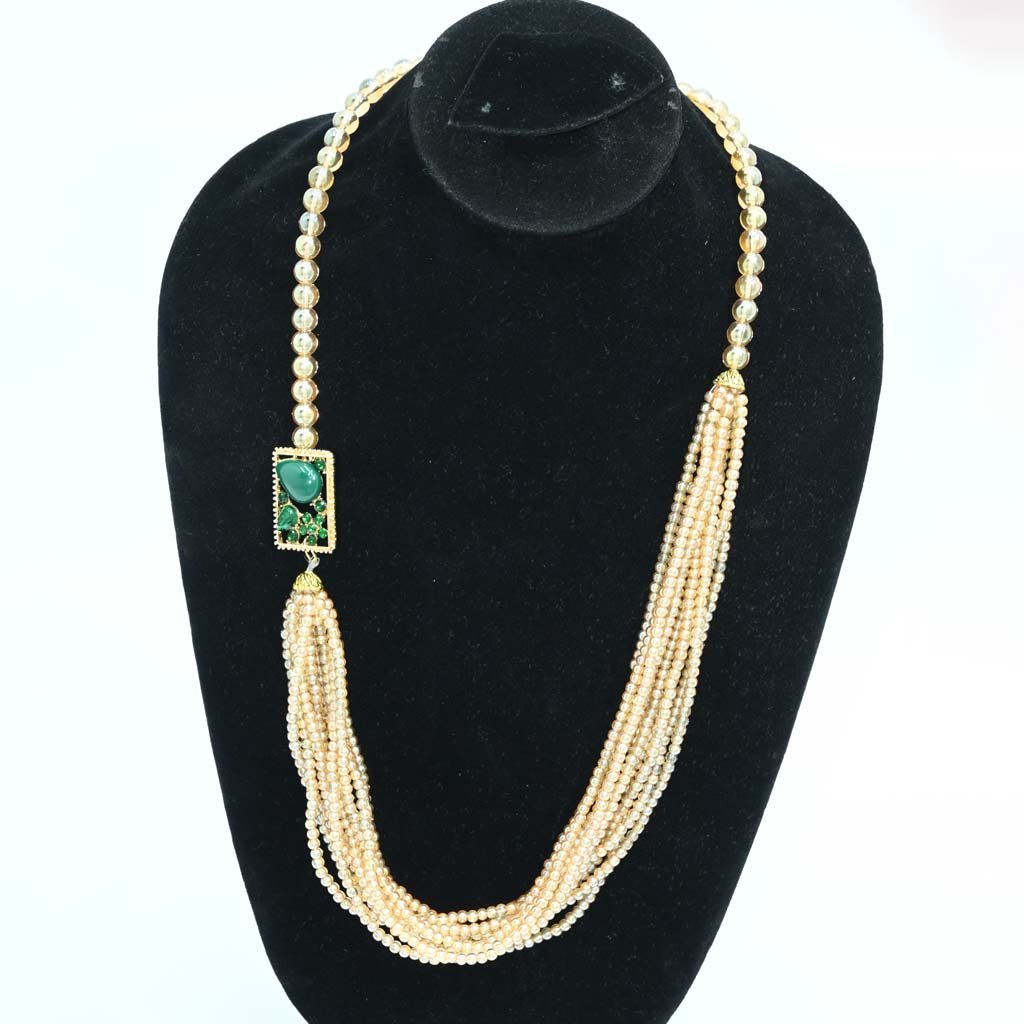 Emerald Rishna Pearl Mala